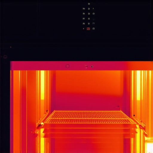 Thermal imaging camera showing heat anomalies in oven components