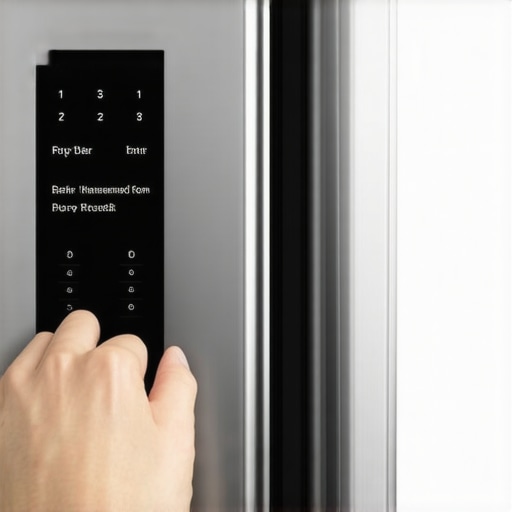 Homeowner checking refrigerator diagnostic codes on control panel.