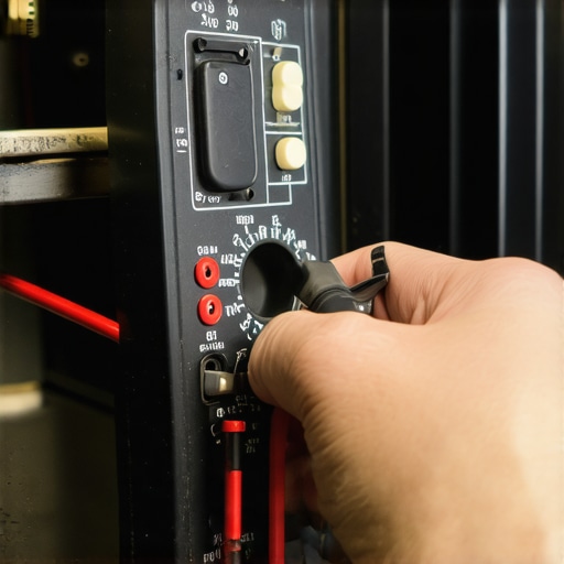 Technician testing oven wiring with multimeter for diagnostics