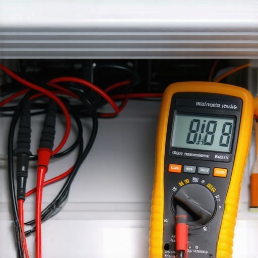 Using a Digital Multimeter for Appliance Diagnostics Person testing refrigerator wiring with a multimeter in a workshop.