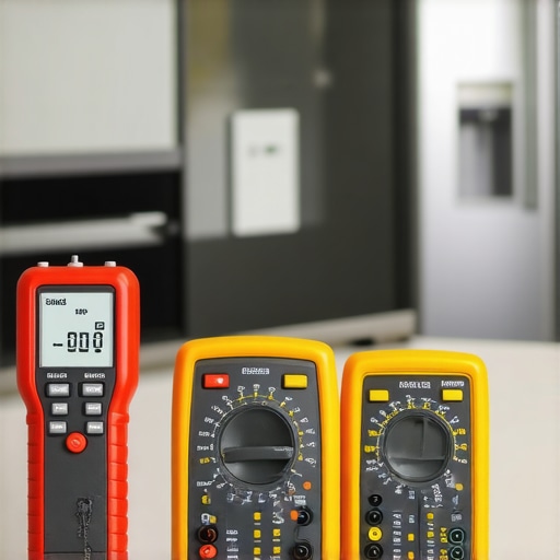Multimeter and infrared thermometer used in refrigerator and oven diagnostics