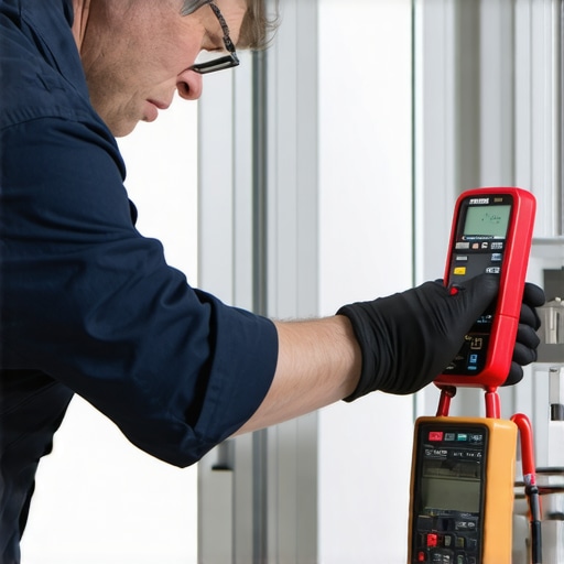 Technician using diagnostic tools on a refrigerator to identify issues.