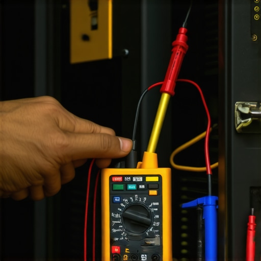 A person using a multimeter to check the resistance of an oven igniter.