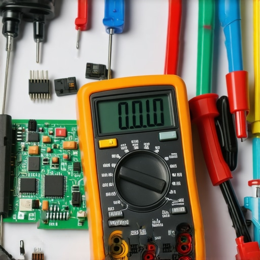 A person using a digital multimeter to test appliance wiring during maintenance.