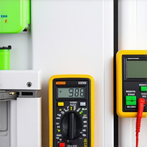 Person using a multimeter to test a refrigerator capacitor for faults