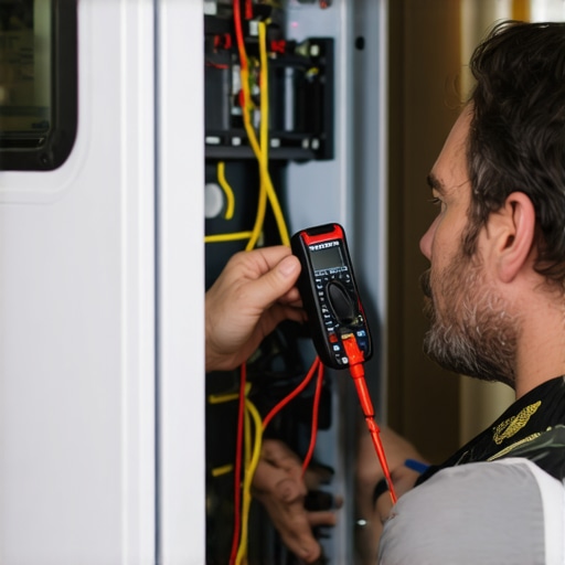Homeowner testing refrigerator compressor with multimeter