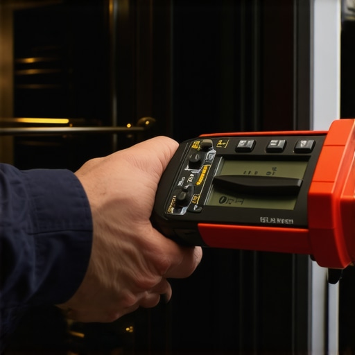 Technician testing oven heating element with a multimeter