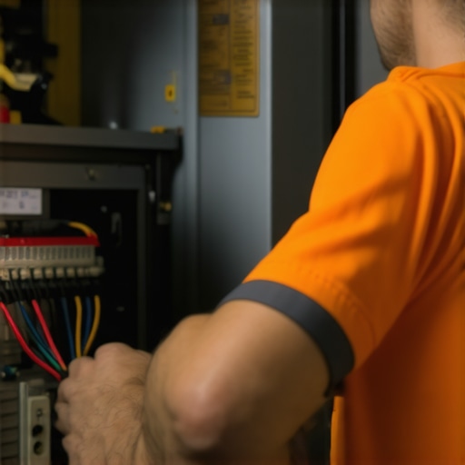 Technician connecting wires across refrigerator switch terminals