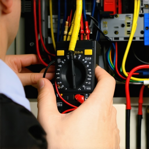 Diagnosing Appliance Wiring with a Multimeter Technician testing wire continuity using a multimeter in an appliance repair scene