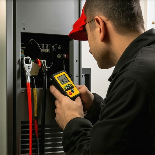 Technician checking the compressor mounts of a fridge for stability.