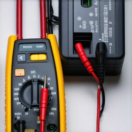 Close-up of multimeter probes on a refrigerator relay during voltage testing