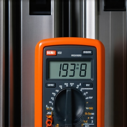 Professional testing an oven thermostat with a multimeter