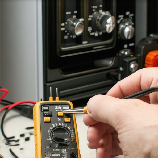 Homeowner testing small oven fuse using a multimeter