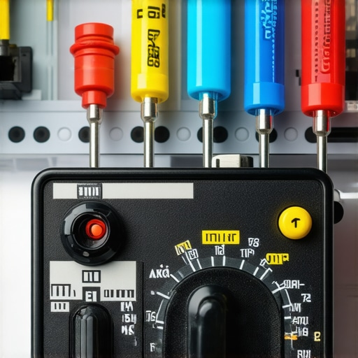 A multimeter connected to an oven switch during diagnostics