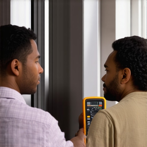 Homeowner using multimeter to test refrigerator start relay in kitchen