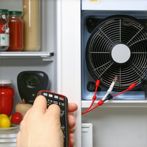 The multimeter test for a dead refrigerator fan
