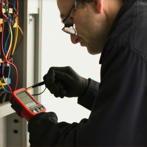 Using a Multimeter for Appliance Diagnostics A technician measuring electrical resistance in an appliance with a digital multimeter.