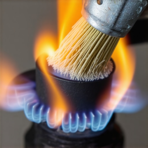 Cleaning Gas Stove Igniter A person cleaning a gas stove igniter with a toothbrush