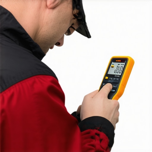 Technician testing refrigerator wiring with multimeter and thermal camera