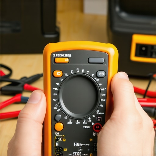 Essential Tool for Appliance Diagnostics A homeowner using a multimeter to diagnose an appliance issue.