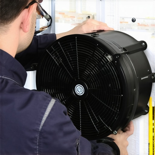 Inspecting Refrigerator Fan Motor Technician checking the fan motor inside a refrigerator for noise issues