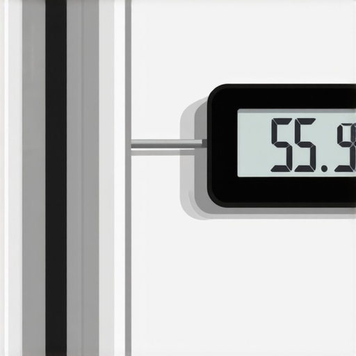 Digital thermometer placed inside a fridge to check temperature