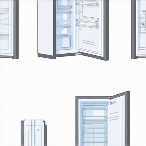 Illustrative diagram displaying steps to diagnose and repair a storm-affected refrigerator.