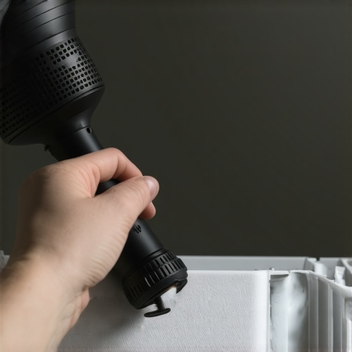 Person using a hairdryer on a fridge gasket to make it pliable for repair