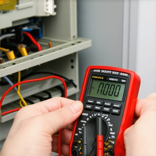Testing Refrigerator Defrost Heater Resistance Person measuring resistance of refrigerator defrost heater with multimeter