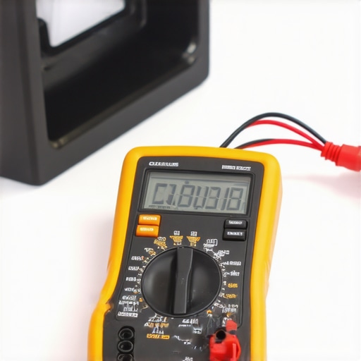 A technician testing an appliance component with a digital multimeter for troubleshooting