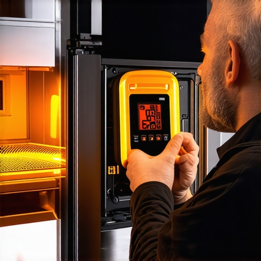 Advanced Thermal Leak Detection in Ovens Thermal camera showing heat escaping from a faulty oven door seal