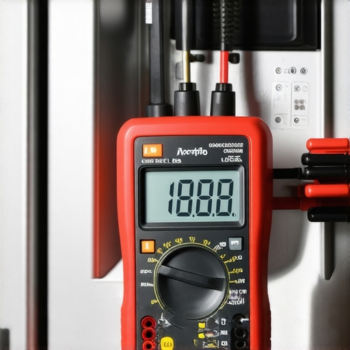 Close up of a technician using a multimeter to test a refrigerator compressor relay