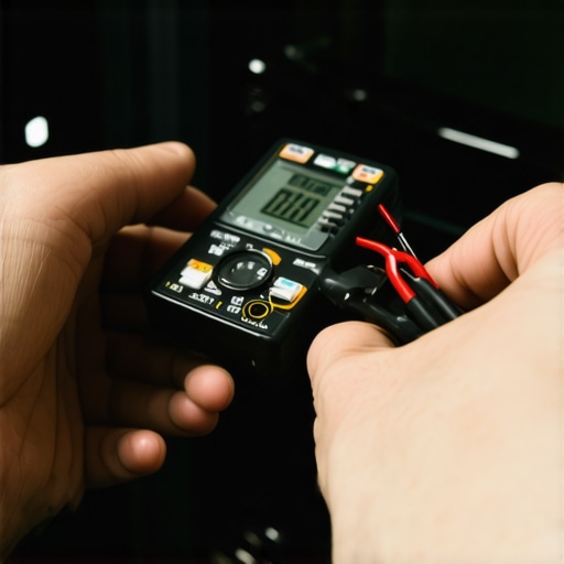 A technician uses a multimeter to diagnose a faulty oven control board circuit.