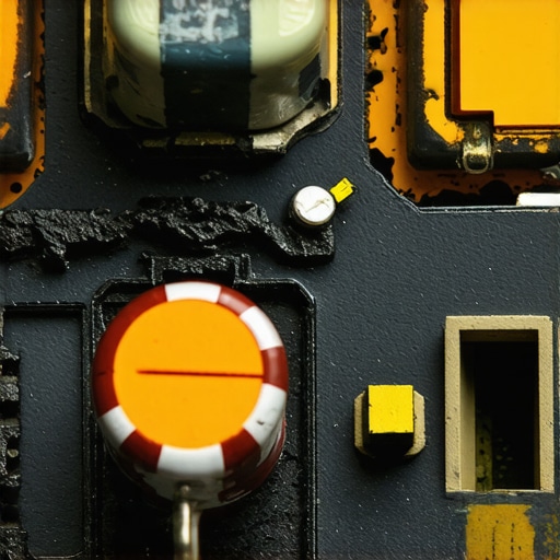 Burnt Oven Control Board Close-up A scorched oven control board showing damage caused by excessive heat from a self-cleaning cycle.