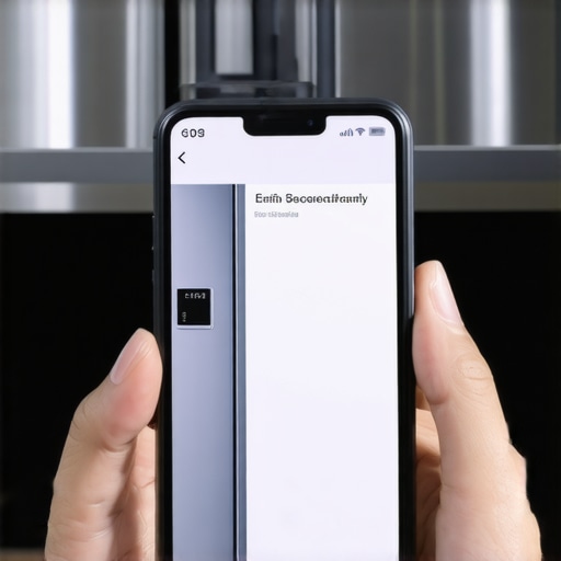 A person recording a digital error code on a refrigerator display to document evidence for a warranty claim.