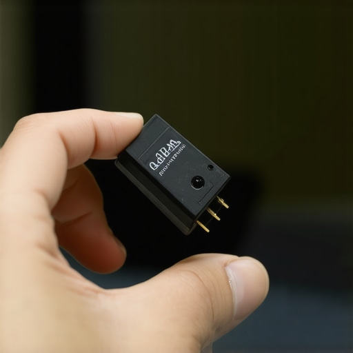 A person shaking a refrigerator start relay to listen for a rattling sound indicating a failed component.