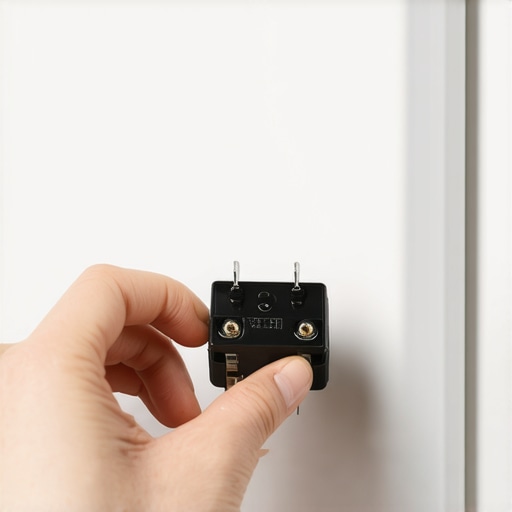 Checking the refrigerator start relay Close up of a hand holding a refrigerator start relay for diagnostic testing
