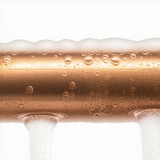 Soapy bubbles forming on a copper refrigerator pipe indicating a gas leak.