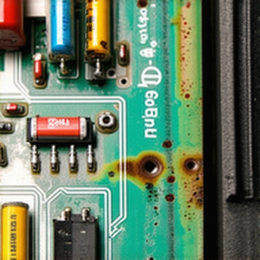 Damaged Oven Control Board From Heat A scorched oven control board showing thermal damage to electronic circuits.