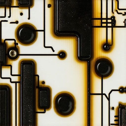 A charred oven control board showing damage caused by extreme heat during a self-clean cycle.