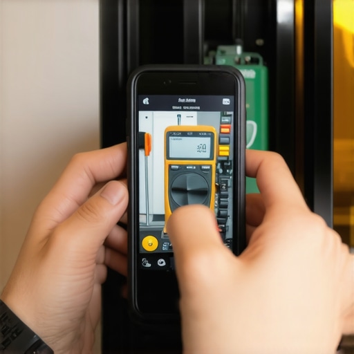 A person photographing a multimeter test on a fridge compressor for warranty proof.