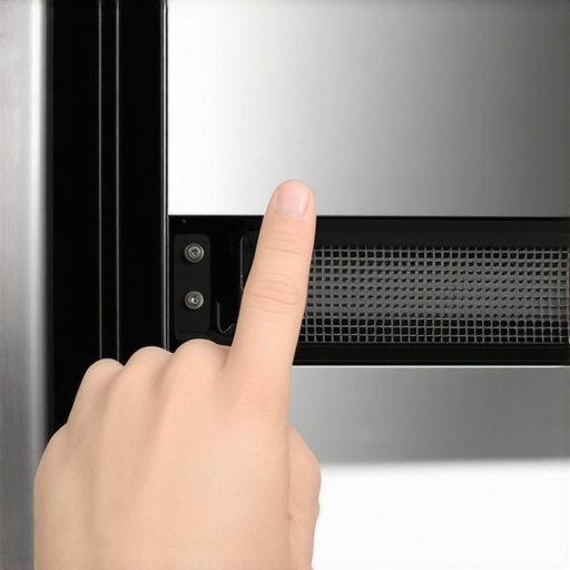 A technician pointing at thick dust buildup on refrigerator coils which can lead to warranty claim denials.