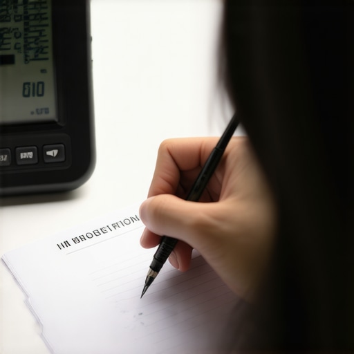 Man writing down fridge temperature logs for warranty claim.
