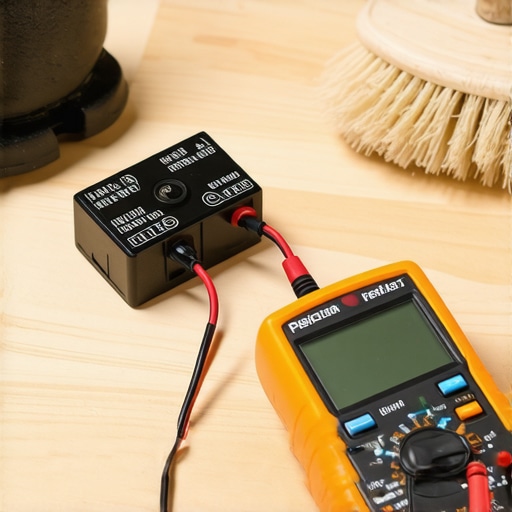 Digital multimeter and cleaning tools for refrigerator and oven maintenance.