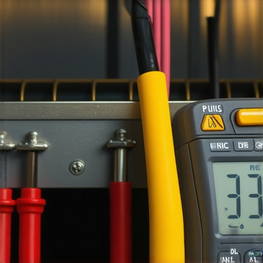 Digital multimeter testing an oven heating element for continuity