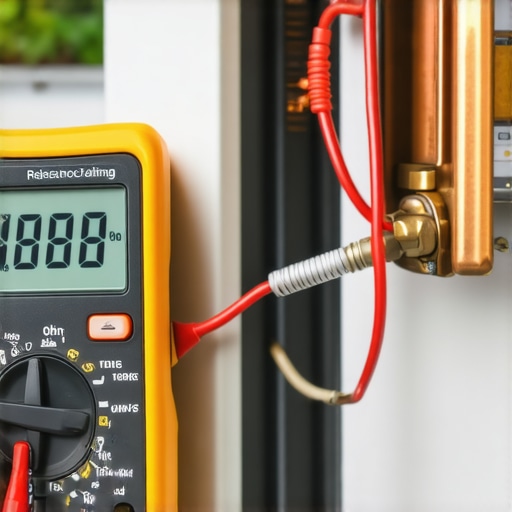 Using a digital multimeter to test refrigerator component resistance for diagnostic accuracy.