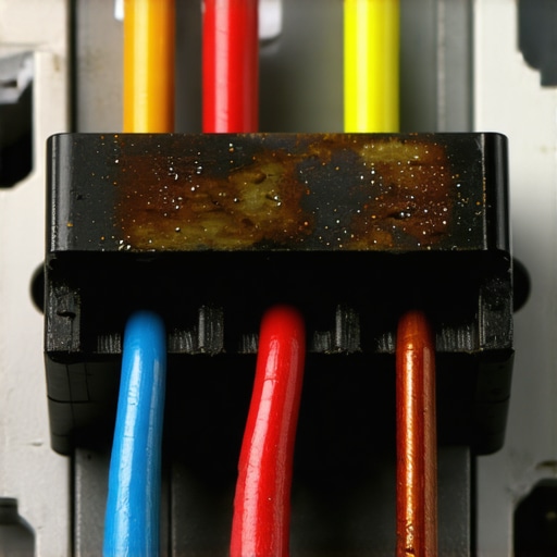 A close-up view of a damaged wiring harness plug on an appliance circuit board.