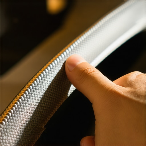 Person inspecting a worn oven door gasket for heat leaks