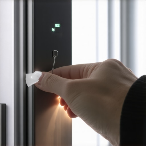 Manually Resetting the Ice Maker Module Hand pressing the manual test button on a refrigerator ice maker module to trigger a harvest cycle.