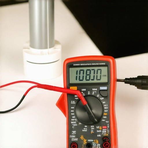 Measuring the resistance of an oven temperature probe A technician uses a multimeter to test the ohms of a kitchen oven sensor probe.